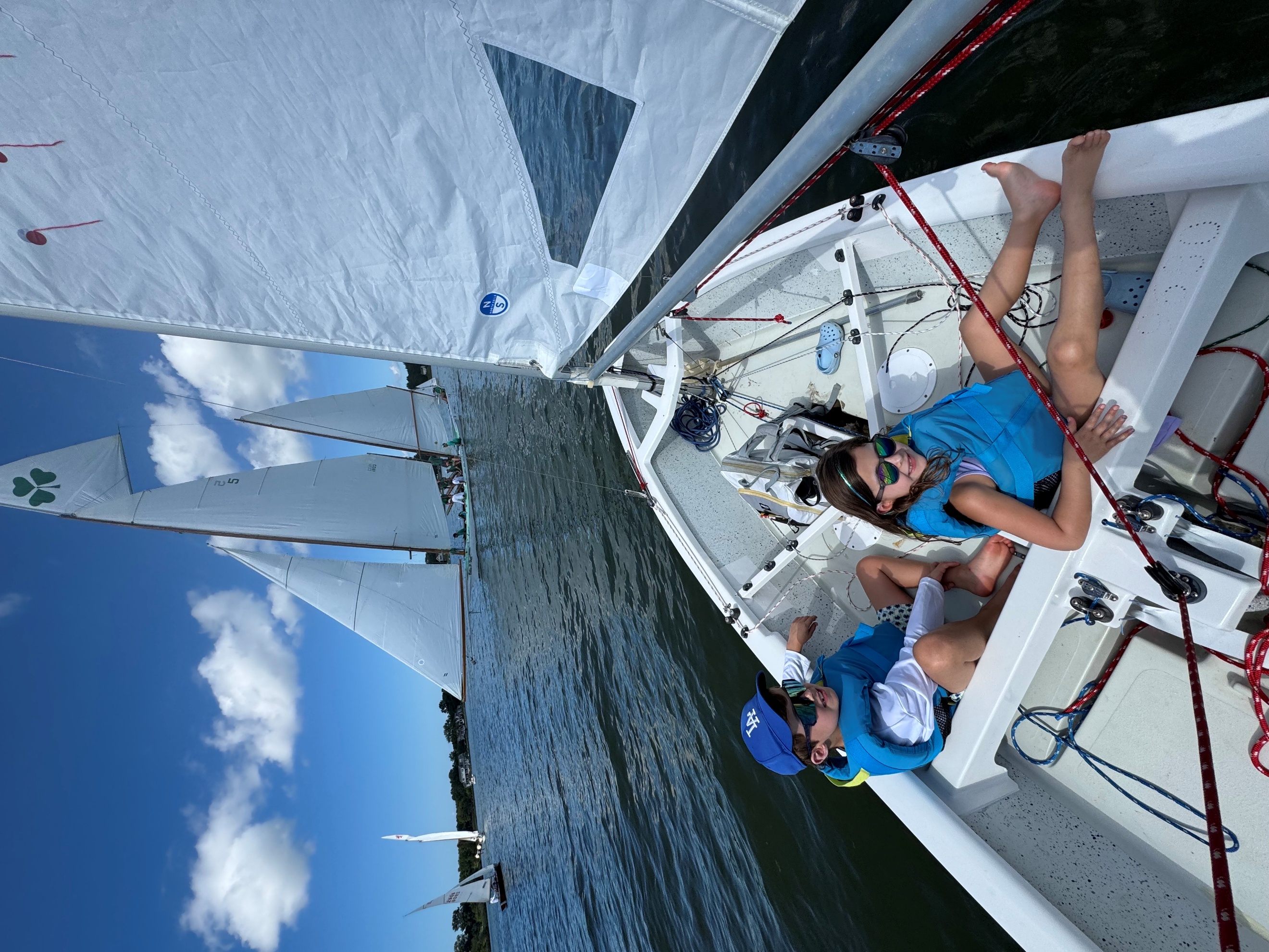 Graham and Elle celebrating a race victory.